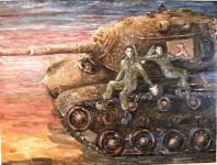 חשיפת ציורו של קובי לפיד ביד לשריון בלטרון בו מצויר ירון גבעתי ז"ל טרום יציאה לקרב החווה הסינית 15.10.1973